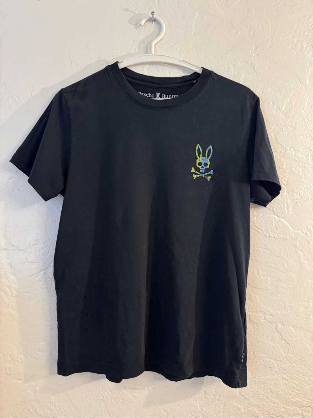 Psycho Bunny Women’s Black Pima Cotton Graphic T-Shirt Size 3 Made in Peru